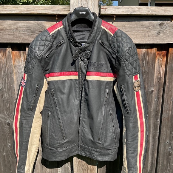 Cafe racer style leather motorcycle jacket - Picture 1 of 2